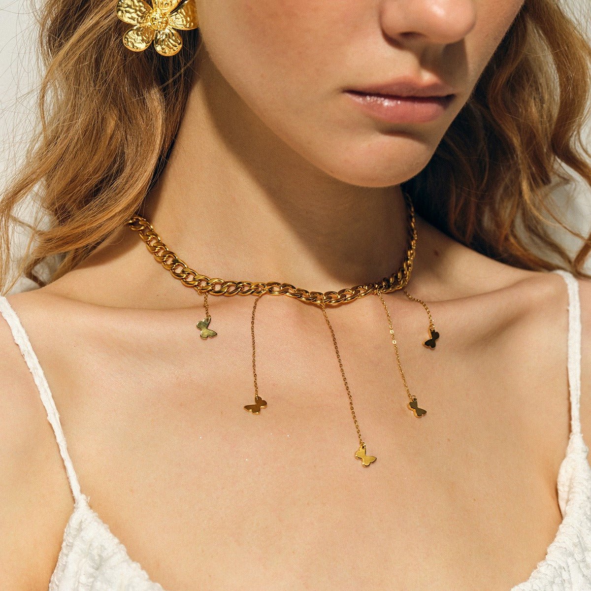 18K Gold Bow Tassel Design Luxury Necklace - PetPoy Shop