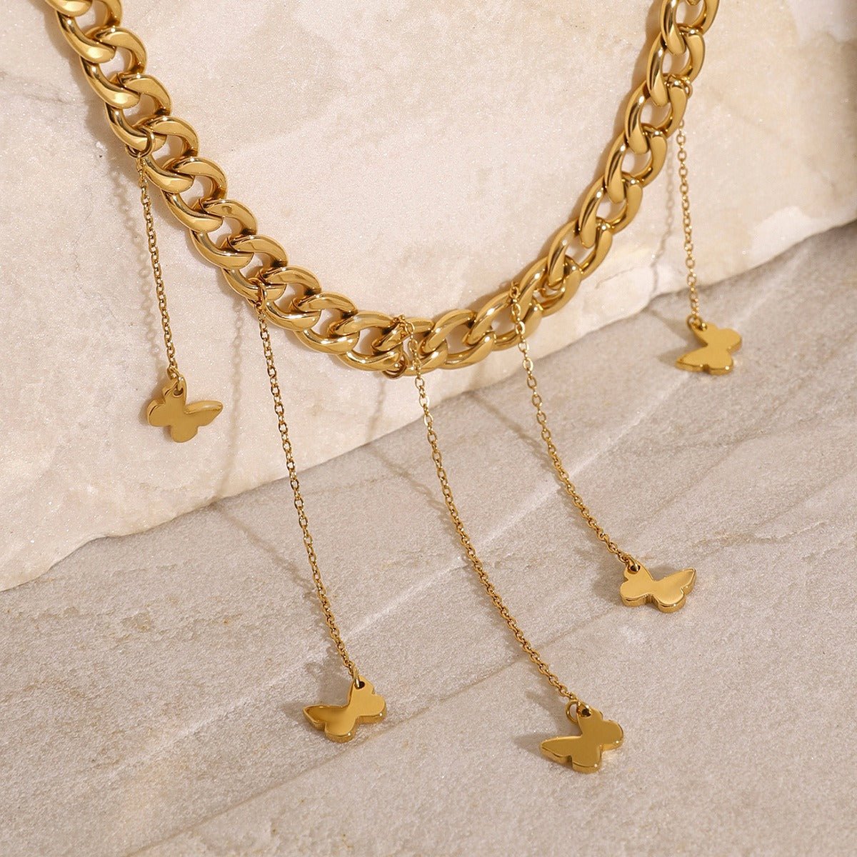 18K Gold Bow Tassel Design Luxury Necklace - PetPoy Shop