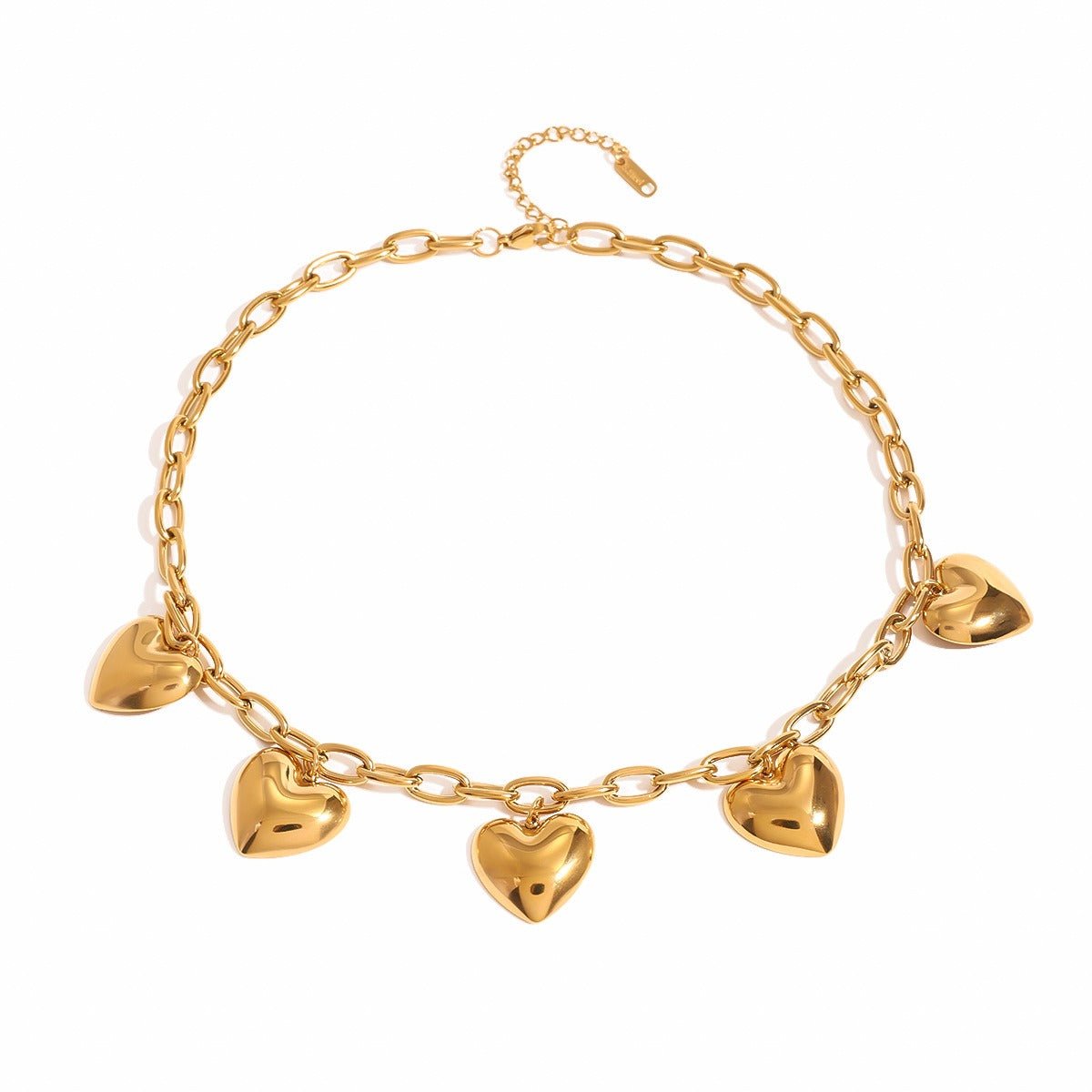 18K gold chain with heart - shaped design high - end necklace - PetPoy Shop