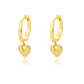 18K gold geometric inlaid gemstone design light luxury fashion earrings - PetPoy Shop