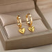 18K gold geometric inlaid gemstone design light luxury fashion earrings - PetPoy Shop