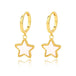 18K gold geometric inlaid gemstone design light luxury fashion earrings - PetPoy Shop