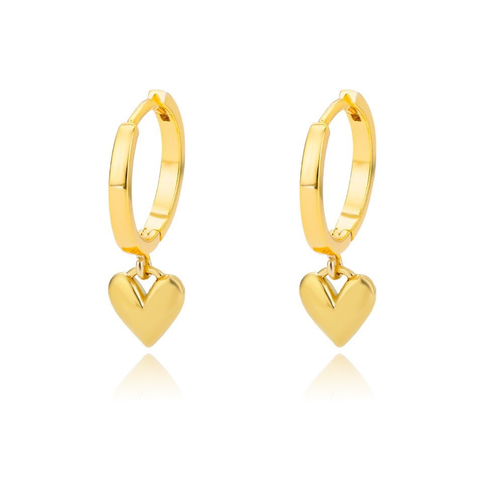 18K gold geometric inlaid gemstone design light luxury fashion earrings - PetPoy Shop