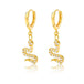 18K gold geometric inlaid gemstone design light luxury fashion earrings - PetPoy Shop