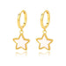 18K gold geometric inlaid gemstone design light luxury fashion earrings - PetPoy Shop