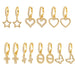 18K gold geometric inlaid gemstones exquisite design dazzling earrings - PetPoy Shop
