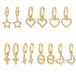 18K gold geometric inlaid gemstones exquisite design dazzling earrings - PetPoy Shop