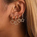 18K gold geometric inlaid gemstones exquisite design dazzling earrings - PetPoy Shop