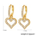 18K gold geometric inlaid gemstones exquisite design dazzling earrings - PetPoy Shop