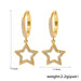 18K gold geometric inlaid gemstones exquisite design dazzling earrings - PetPoy Shop