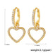 18K gold geometric inlaid gemstones exquisite design dazzling earrings - PetPoy Shop