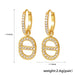 18K gold geometric inlaid gemstones exquisite design dazzling earrings - PetPoy Shop
