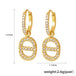 18K gold geometric inlaid gemstones exquisite design dazzling earrings - PetPoy Shop