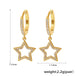 18K gold geometric inlaid gemstones exquisite design dazzling earrings - PetPoy Shop