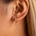 18K gold geometric inlaid gemstones exquisite design dazzling earrings - PetPoy Shop