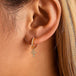 18K gold geometric inlaid gemstones exquisite design dazzling earrings - PetPoy Shop