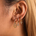 18K gold geometric inlaid gemstones exquisite design dazzling earrings - PetPoy Shop
