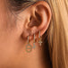 18K gold geometric inlaid gemstones exquisite design dazzling earrings - PetPoy Shop