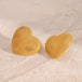 18K gold heart - shaped earrings with exquisite texture design - PetPoy Shop