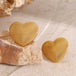 18K gold heart - shaped earrings with exquisite texture design - PetPoy Shop