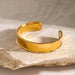 18K gold light luxury fashion wide surface with hammer pattern design bracelet - PetPoy Shop