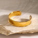 18K gold light luxury fashion wide surface with hammer pattern design bracelet - PetPoy Shop
