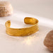 18K gold light luxury fashion wide surface with hammer pattern design bracelet - PetPoy Shop