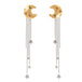 18K gold moon and star with tassel design high - end earrings - PetPoy Shop