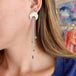18K gold moon and star with tassel design high - end earrings - PetPoy Shop