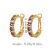 18K gold O - shaped gemstone - inlaid earrings with a light luxury style - PetPoy Shop