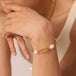 18K Gold Rectangular Chain with Pearl Design High - End Bracelet - PetPoy Shop