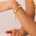 18K Gold Rectangular Chain with Pearl Design High - End Bracelet - PetPoy Shop