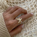 18K Gold Starfish Shape Diamond Design Luxury Ring - PetPoy Shop