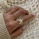 18K Gold Starfish Shape Diamond Design Luxury Ring - PetPoy Shop