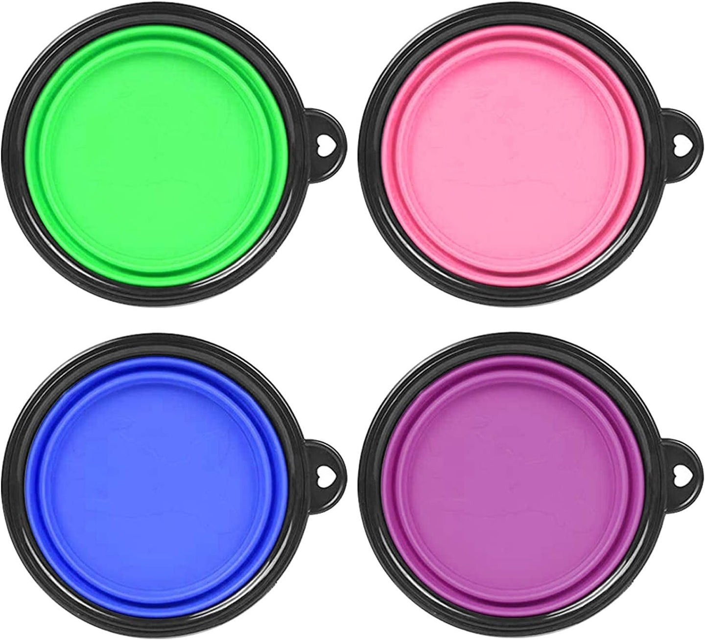 Collapsible Dog Bowl, 4 Pack Portable Silicone Travel Dog Cat Bowls, Pet Water Food Feeding Bowl with Carabiners for Walking Park Hiking - PetPoy Shop