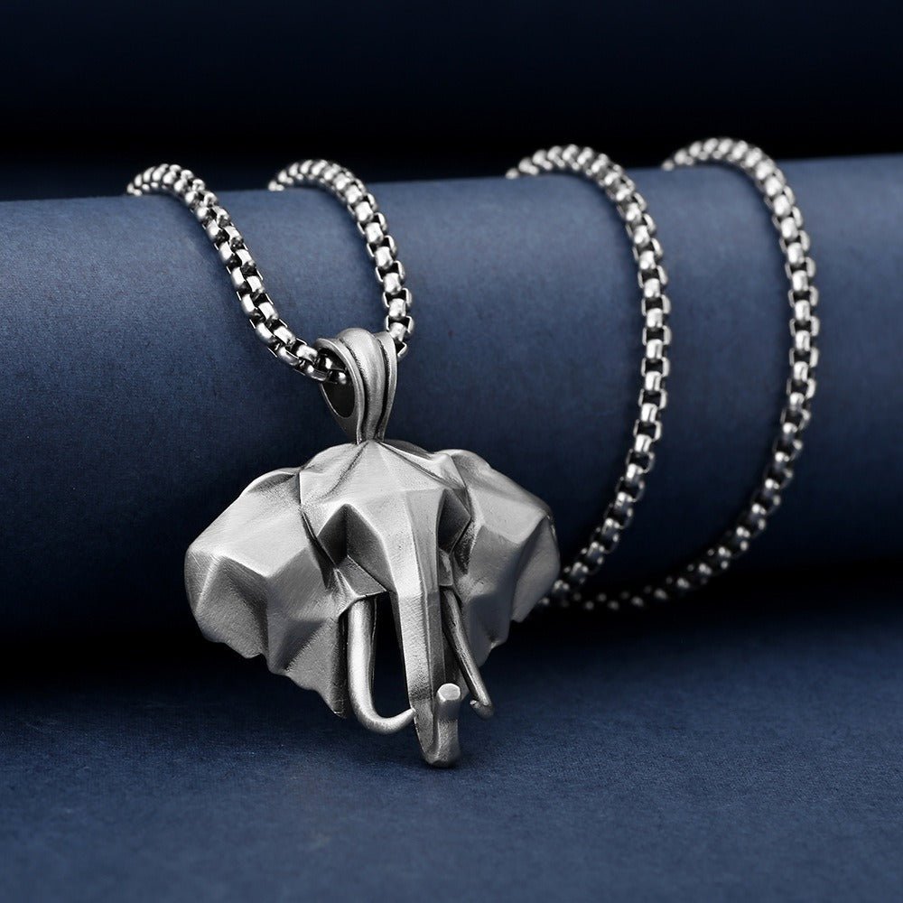 Elephant shape design trendy personality men's necklace - PetPoy Shop