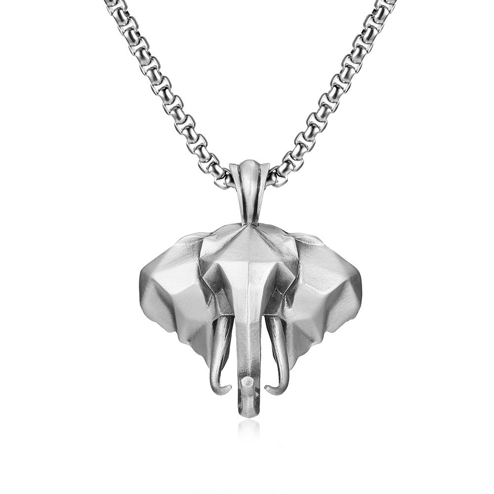 Elephant shape design trendy personality men's necklace - PetPoy Shop