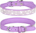 Rhinestone Dog Collar Soft Velvet Leather Cat Collars Cute Luxury Diamond Studded Bling Dog Collar Necklaces Adjustable Puppy Collar for Small Medium Large Dogs Cats Kitten (Purple,Xxs) - PetPoy Shop