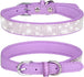 Rhinestone Dog Collar Soft Velvet Leather Cat Collars Cute Luxury Diamond Studded Bling Dog Collar Necklaces Adjustable Puppy Collar for Small Medium Large Dogs Cats Kitten (Purple,Xxs) - PetPoy Shop
