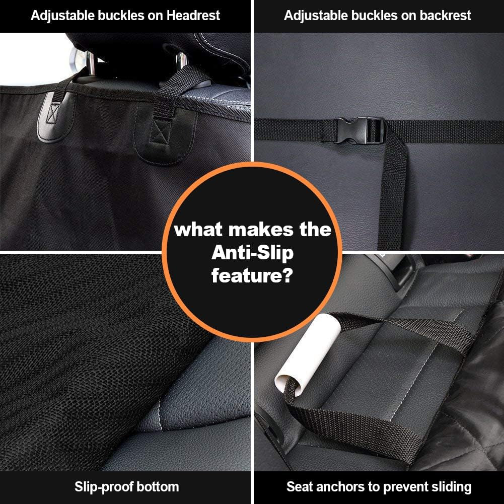 Dog Seat Cover, Waterproof Pet Car Seat Covers, Dogs Front Seat, Nonslip Heavy Duty Durable Scratch-Proof Car Seat Protector with Side Flaps, Fit Most Cars Suvs Trucks, Single