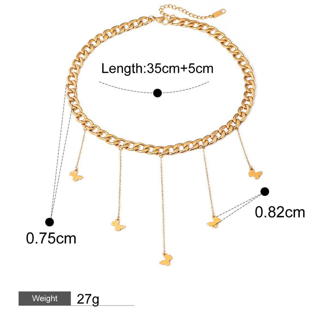 18K Gold Bow Tassel Design Luxury Necklace - PetPoy Shop