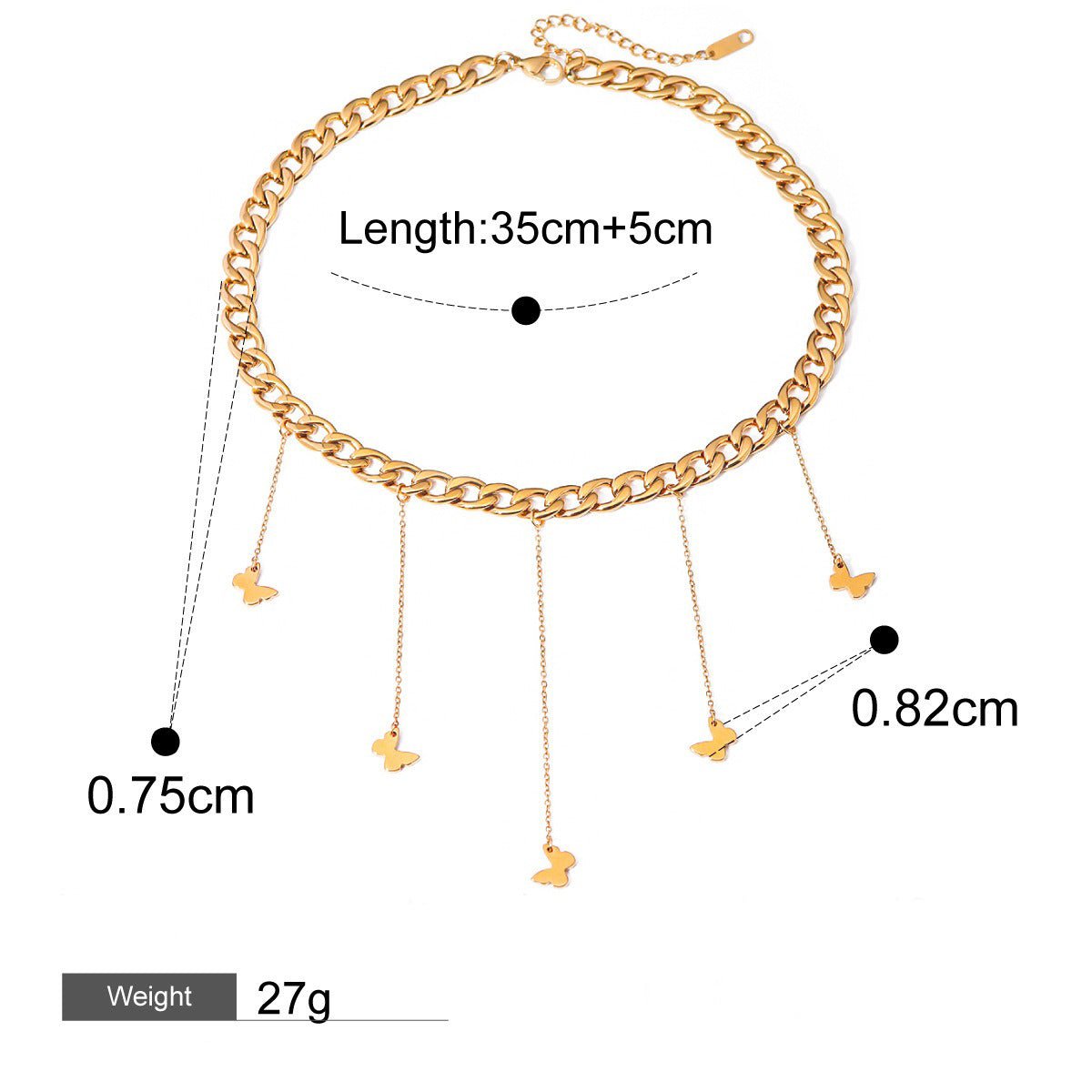 18K Gold Bow Tassel Design Luxury Necklace - PetPoy Shop
