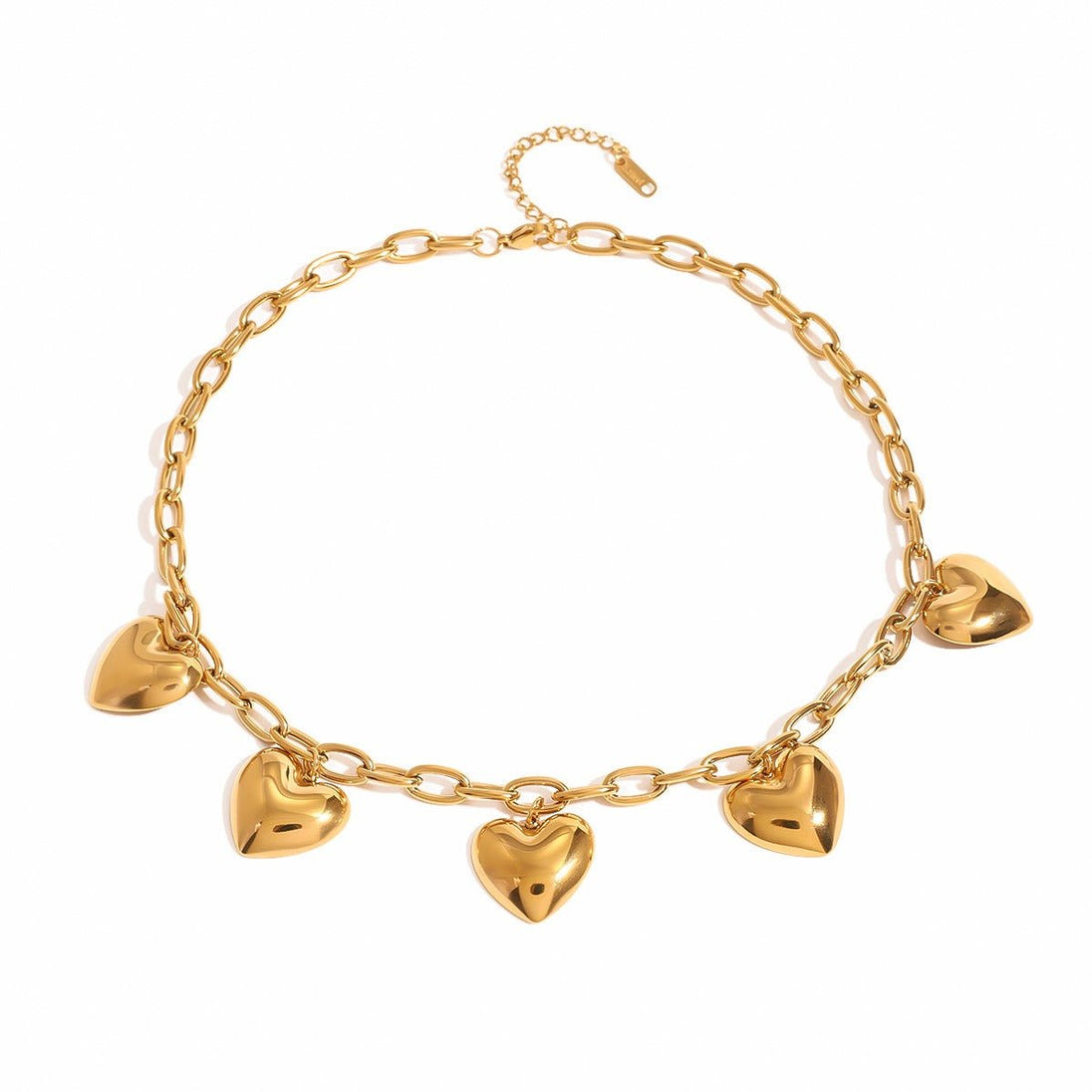 18K gold chain with heart - shaped design high - end necklace - PetPoy Shop