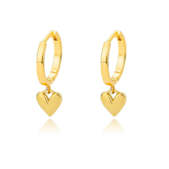 18K gold geometric inlaid gemstone design light luxury fashion earrings - PetPoy Shop