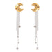 18K gold moon and star with tassel design high - end earrings - PetPoy Shop