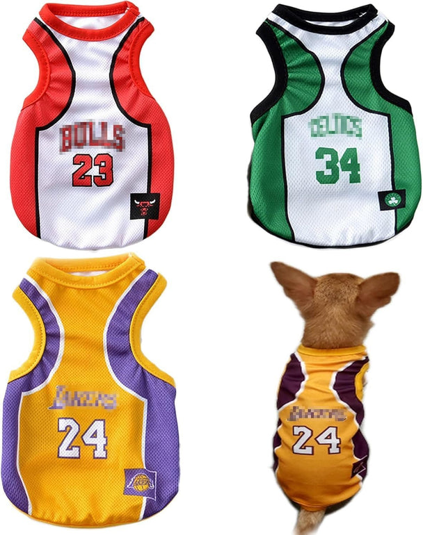 3Pack Dog Clothes for Small Dog Girl Puppy Clothes for Chihuahua Yorkies Bulldog Clothes for Medium Dogs Boy Basketball Jersey Pet Outfits Shirt Apparel Accessories,S - PetPoy Shop