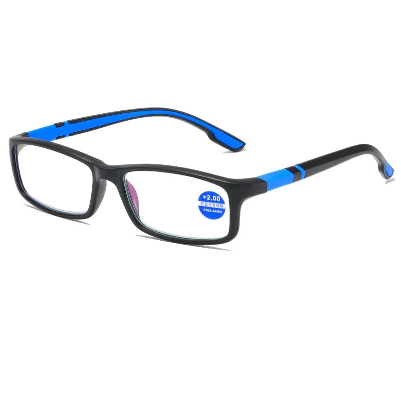 Reading Glasses Men Women Sports Anti-Blue Light Reading Eyewear Black Red TR90 Frame Presbyopia Eyeglasses +100 To+400 Glasses