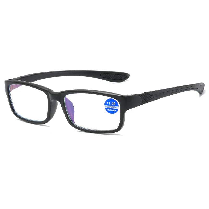 Reading Glasses Men Women Sports Anti-Blue Light Reading Eyewear Black Red TR90 Frame Presbyopia Eyeglasses +100 To+400 Glasses