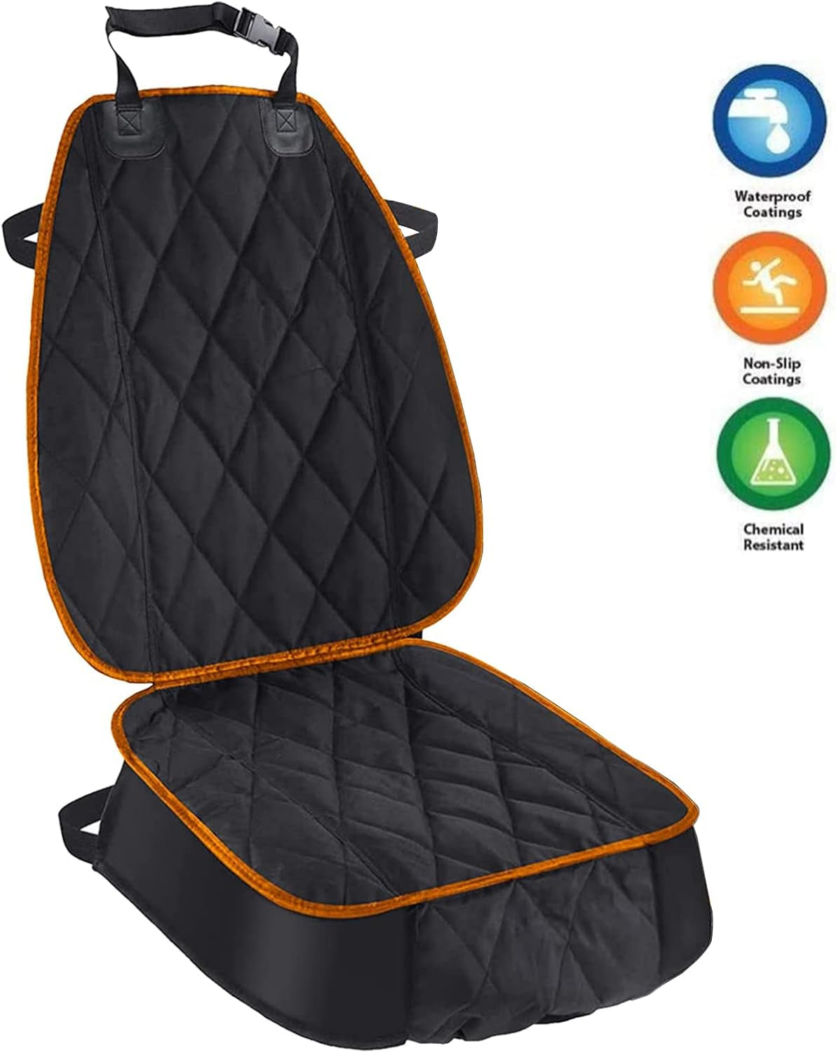 Dog Seat Cover, Waterproof Pet Car Seat Covers, Dogs Front Seat, Nonslip Heavy Duty Durable Scratch-Proof Car Seat Protector with Side Flaps, Fit Most Cars Suvs Trucks, Single