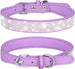Rhinestone Dog Collar Soft Velvet Leather Cat Collars Cute Luxury Diamond Studded Bling Dog Collar Necklaces Adjustable Puppy Collar for Small Medium Large Dogs Cats Kitten (Purple,Xxs)